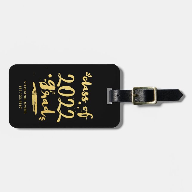 Daterar den guld- anpassningsbar för elegant bagagebricka (Horisontell Framsida)