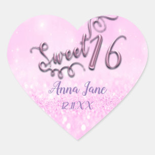 Daterar det 16th brud- hjärtanamn för den rosa hjärtformat klistermärke