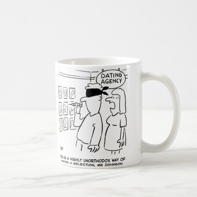 Dating Agency. Guy vill kasta en dart Kaffemugg (Höger)