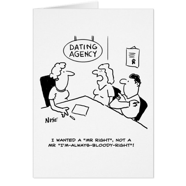 Dating Agency - Mr Höger Hälsningskort (Framsidan)