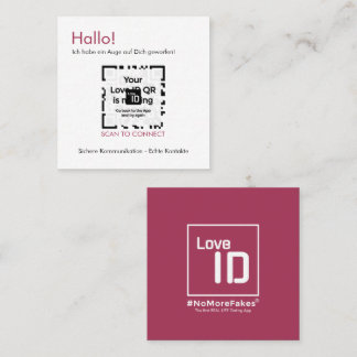 Dating Karte - RED - QR - PURE Collection Fyrkantigt Visitkort