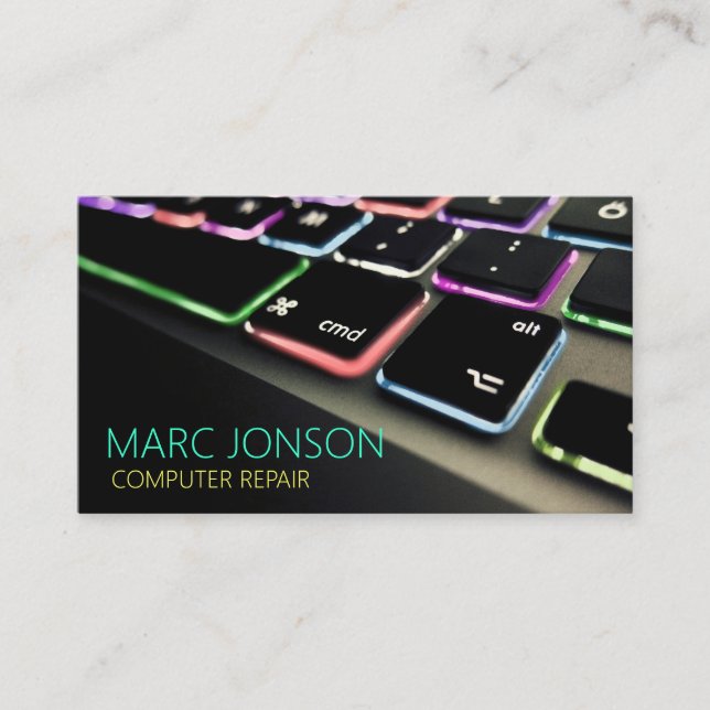 Dator, bärbar dator, dator, reparation, Affärskort Visitkort (Framsida)