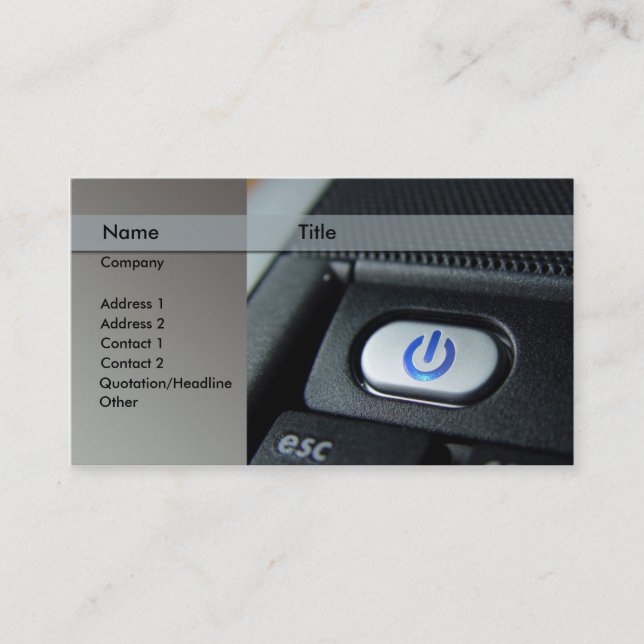 dator/bärbar dator - tekniker visitkort (Framsida)