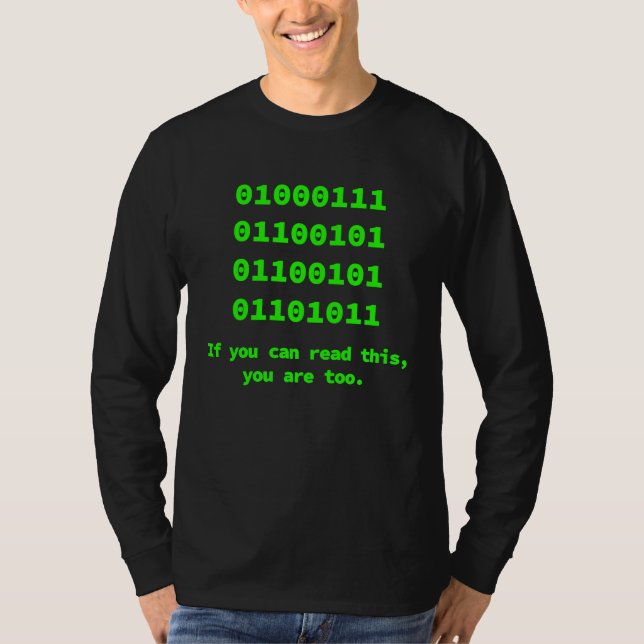 Dator Binär Kod Programmerare Mjukvaruingenjör T Shirt (Framsida)