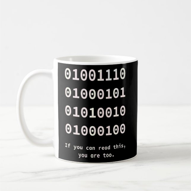 Dator Binary Code NERD Programmers and Developing Kaffemugg (Vänster)