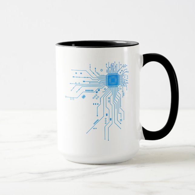 Dator CPU-chip PCB-kretsdesign Tech-gåva Mugg (Höger)