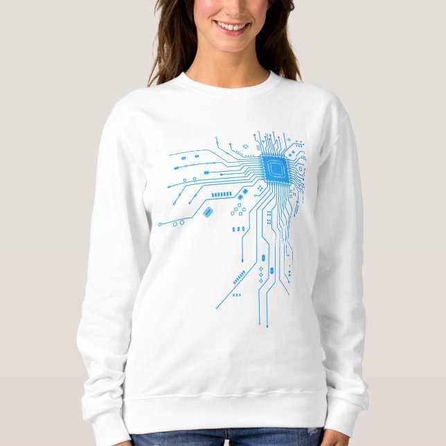 Dator CPU-chip PCB-kretsdesign Tech-gåva T Shirt (Framsida)