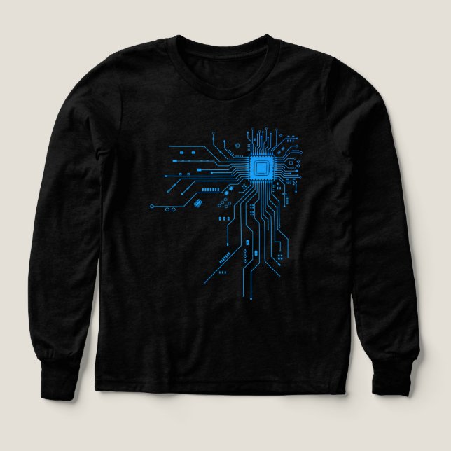 Dator CPU-chip PCB-kretsdesign Tech Giftt T Shirt (Design framsida)
