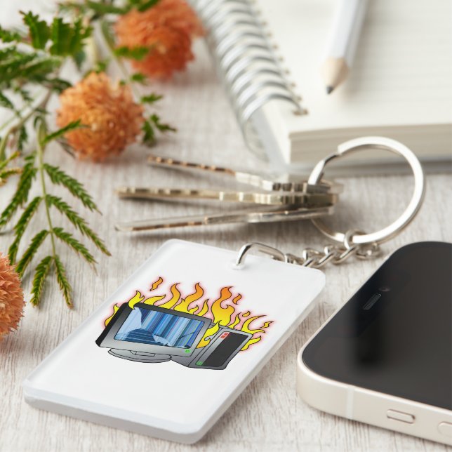 Dator Fire Acrylic Keychain (Högra Framsidan)