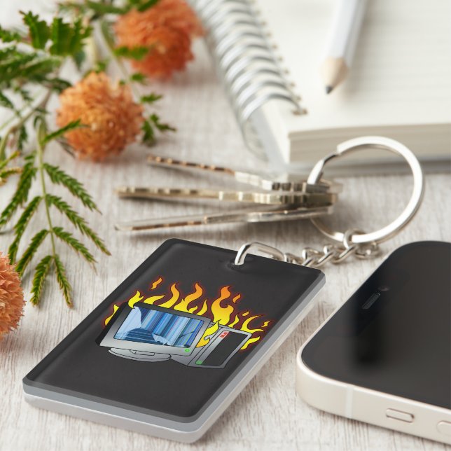 Dator Fire Acrylic Keychain (Högra Framsidan)