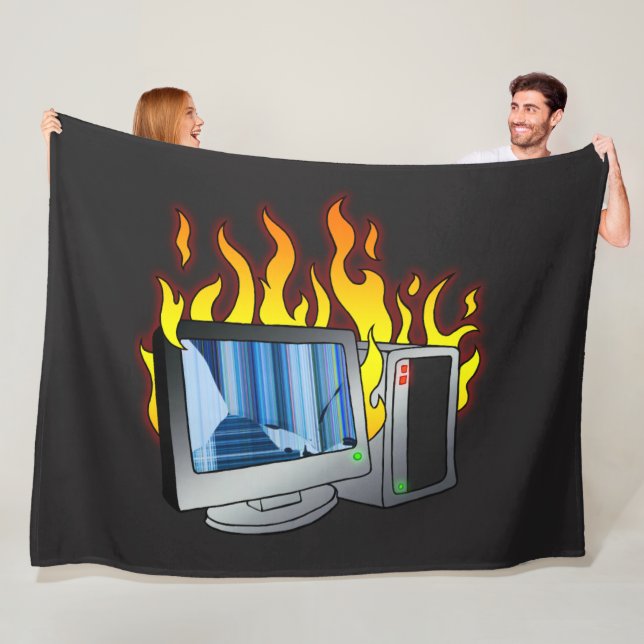 Dator Fire Fleece Blanket, alla storlekar (På plats)