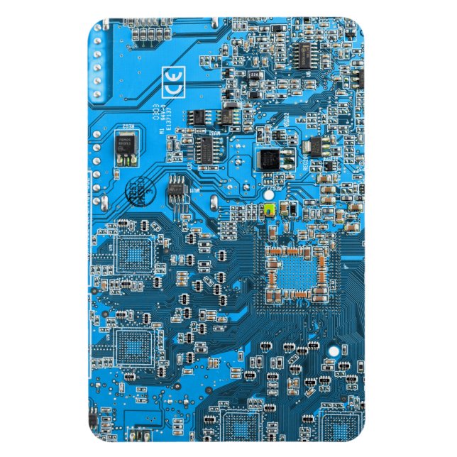 Dator Geek Circuit Board Blue Magnet (Vertikal)