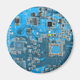 Dator Geek Circuit Board Blue Magnet