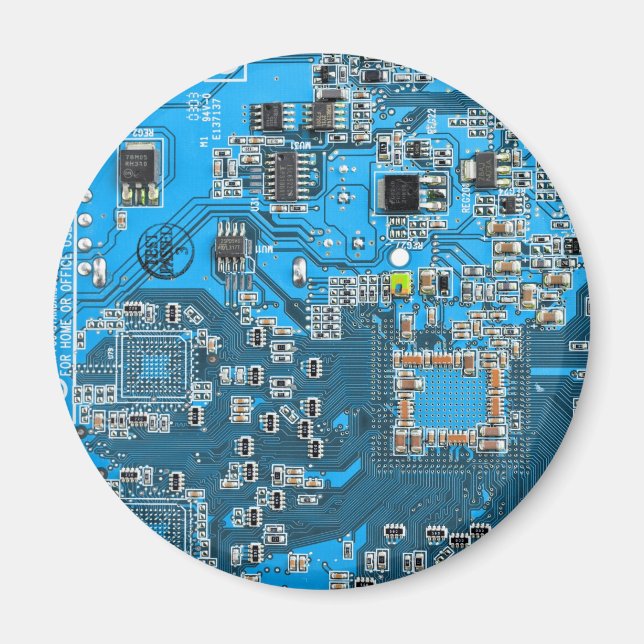 Dator Geek Circuit Board Blue Magnet (Framsidan)