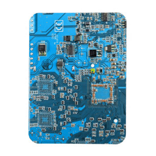 Dator Geek Circuit Board Blue Magnet