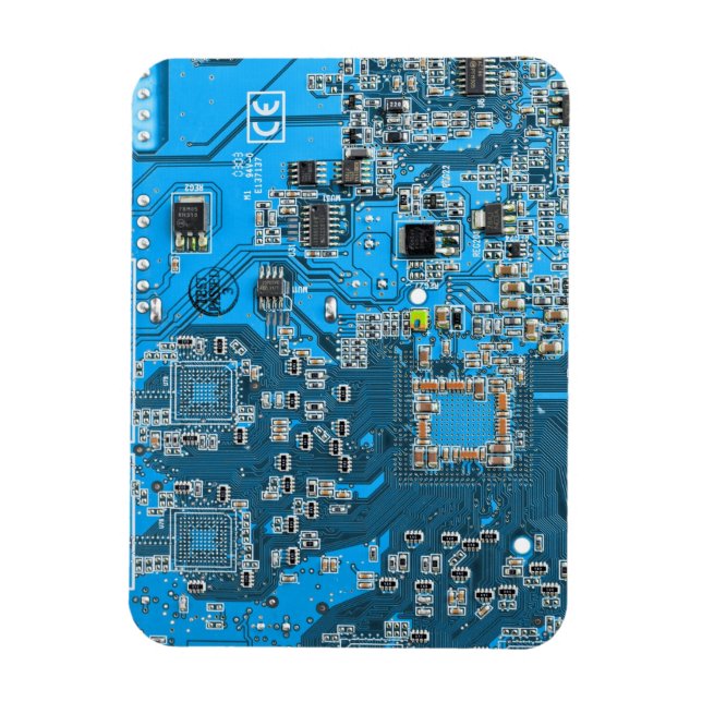 Dator Geek Circuit Board Blue Magnet (Vertikal)