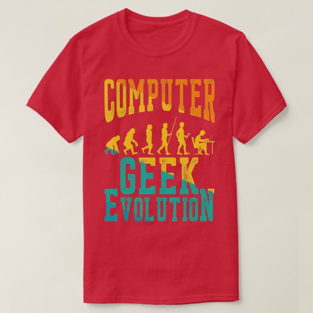 Dator Geek Evolution Computer Geek Gamer åt mig T Shirt (Design framsida)