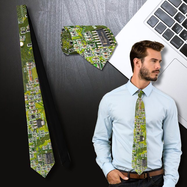 Dator Geeks Kretskort Ljusgrön Slips (Skapare uppladdad)