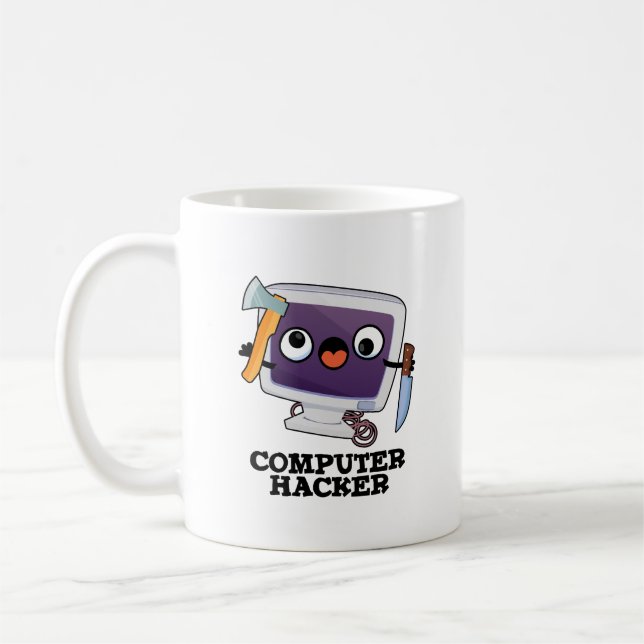 Dator Hacker Funny Technology Pun Kaffemugg (Vänster)