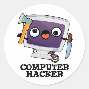 Dator Hacker Funny Technology Pun Runt Klistermärke