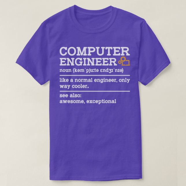 Dator Ingenjör Definition Noun-dator T Shirt (Design framsida)