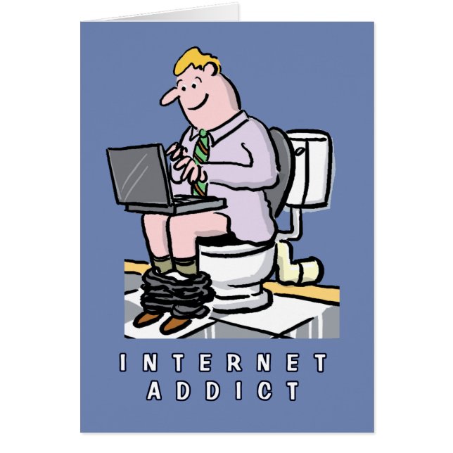 Dator-, Internet- och Social-mediaberoende Hälsningskort (Framsidan)