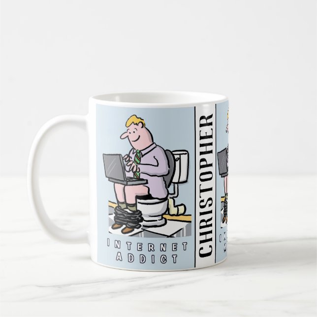 Dator-, Internet- och Social-mediaberoende Kaffemugg (Vänster)