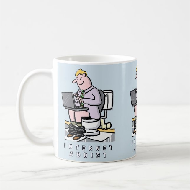 Dator-, Internet- och Social-mediaberoende Kaffemugg (Vänster)
