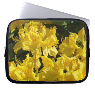 Dator laptop fodral påse Gul Rhodies blommor