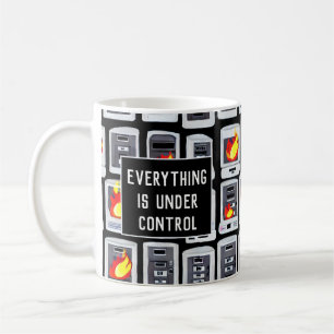 Dator på Fire Funny Illustrated Tech Mugg