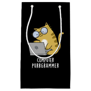 Dator Purr grammer Funny Cat Pun Mörk BG