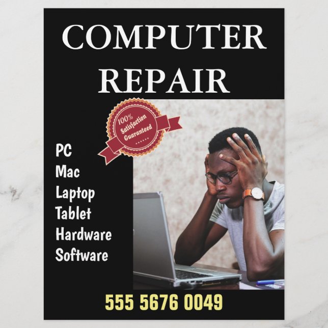 Dator Reparation Business Advertising Flyer (Framsidan)