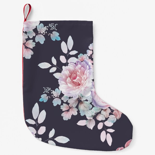 Dator-ritade vackra blommor illustrationart.  liten julstrumpa (Framsidan)
