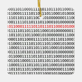 Dator Science Binary Code Black Red jul Julgransprydnad Keramik