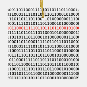 Dator Science Binary Code Black Red jul Julgransprydnad Keramik