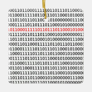 Dator Science Binary Code Black Red jul Julgransprydnad Keramik