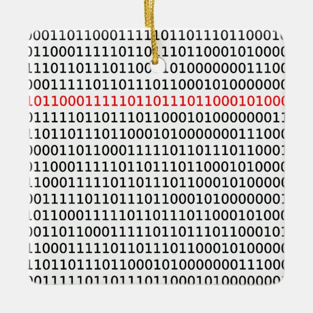 Dator Science Binary Code Black Red jul Julgransprydnad Keramik (Framsida)