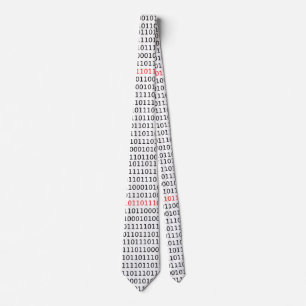 Dator Science Binary (svart och röd) Tie Slips