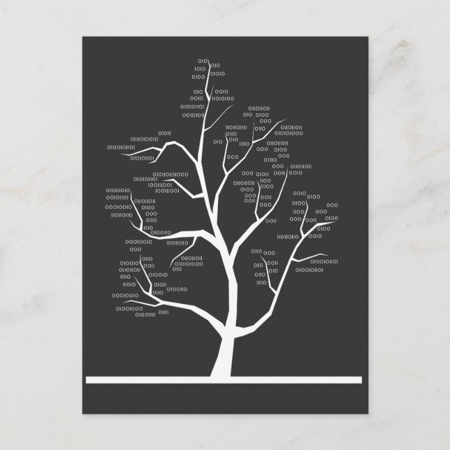 Dator Science Teacher binärkod Träd Vykort (Framsida)