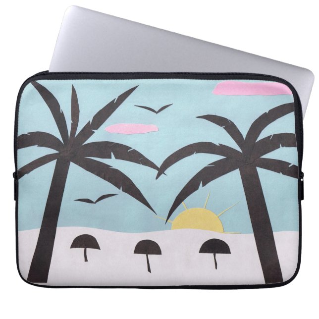 Dator-Sleeve med solnedgångscen Laptop Fodral (Framsidan)