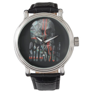 Dator Stressat med skullhuvud. Armbandsur