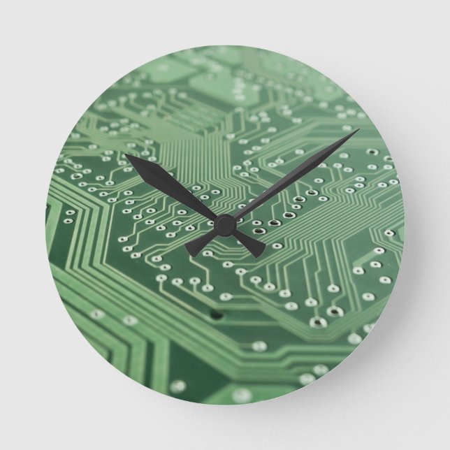 Dator Techie Acrylic Wall Clock Rund Klocka (Framsida)