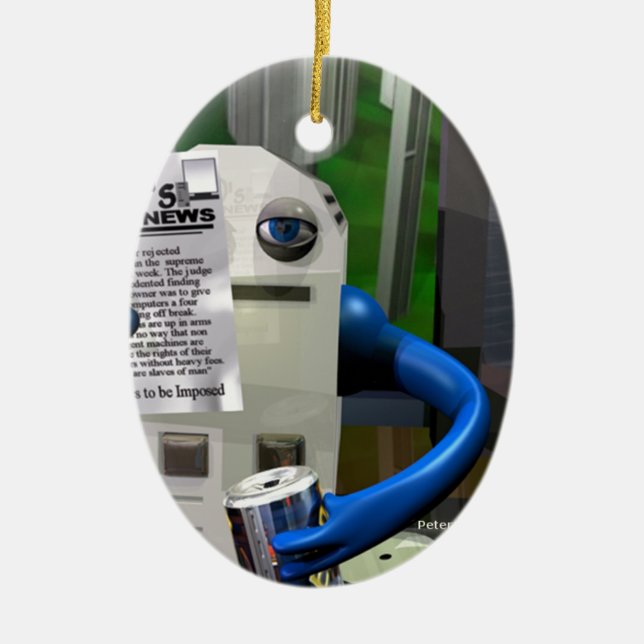 Datorarbetare Julgransprydnad Keramik (Framsidan)