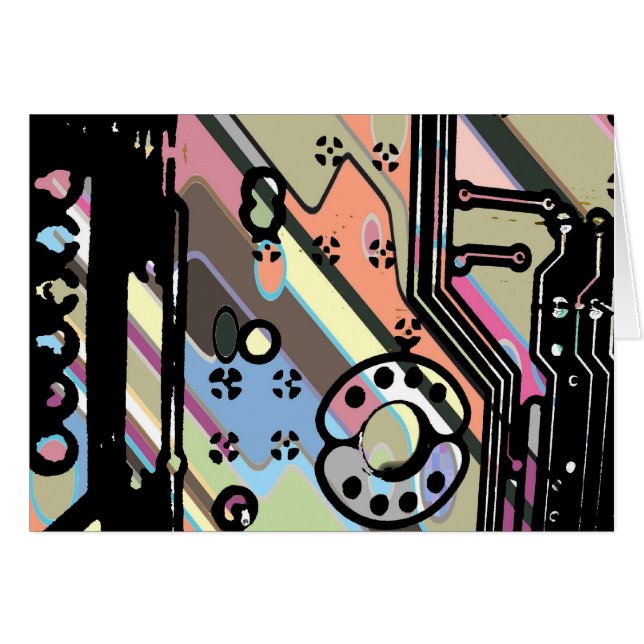 Datoren går runt stiger ombord hälsningskort (Framsidan Horizontal)