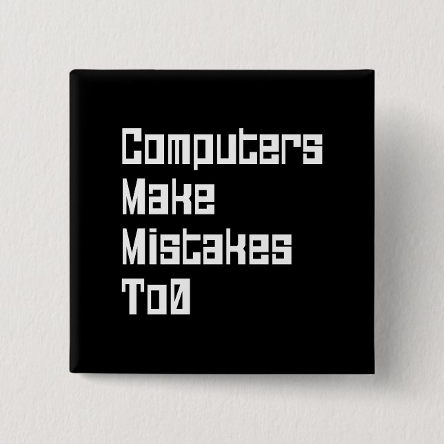 Datorer gör fel till 0-knapp knapp (Framsida)