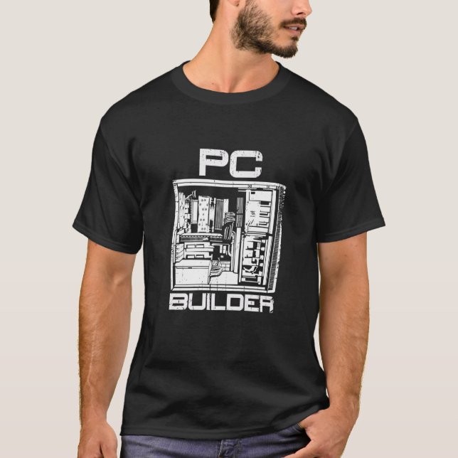 Datorexpertinformationsteknik i PC Builder T Shirt (Framsida)