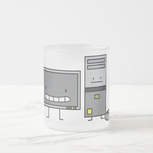 Datorfamilj DET torn för skärmmusPC Frostad Glasmugg (Center)