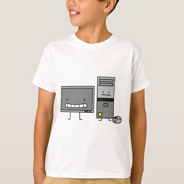 Datorfamilj DET torn för skärmmusPC T-shirt (Framsida)