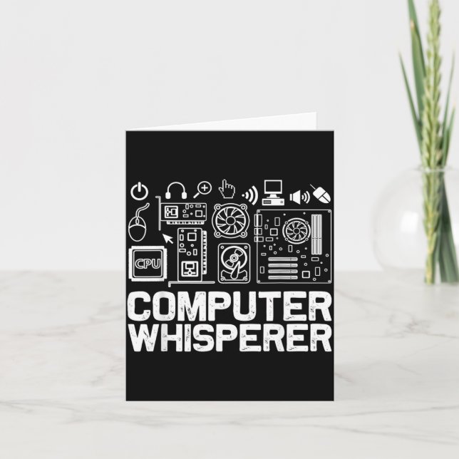 Datorflüstraträja Tech Support Nördar Geek Kort (Framsida)