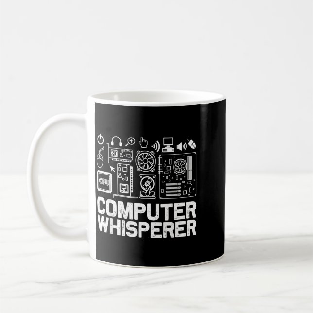 Datorflüstraträja Tech Support Nördar nörd Kaffemugg (Vänster)